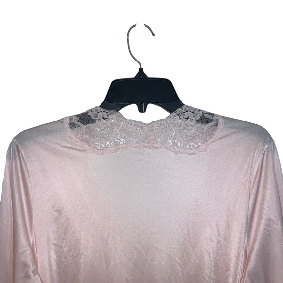 Vintage Olga Erteszek Pink Floral Lace Robe With Belt Size Medium Style 94250 - Picture 5 of 12
